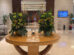 A bright, sparkling lobby welcomes guests into the hotel.